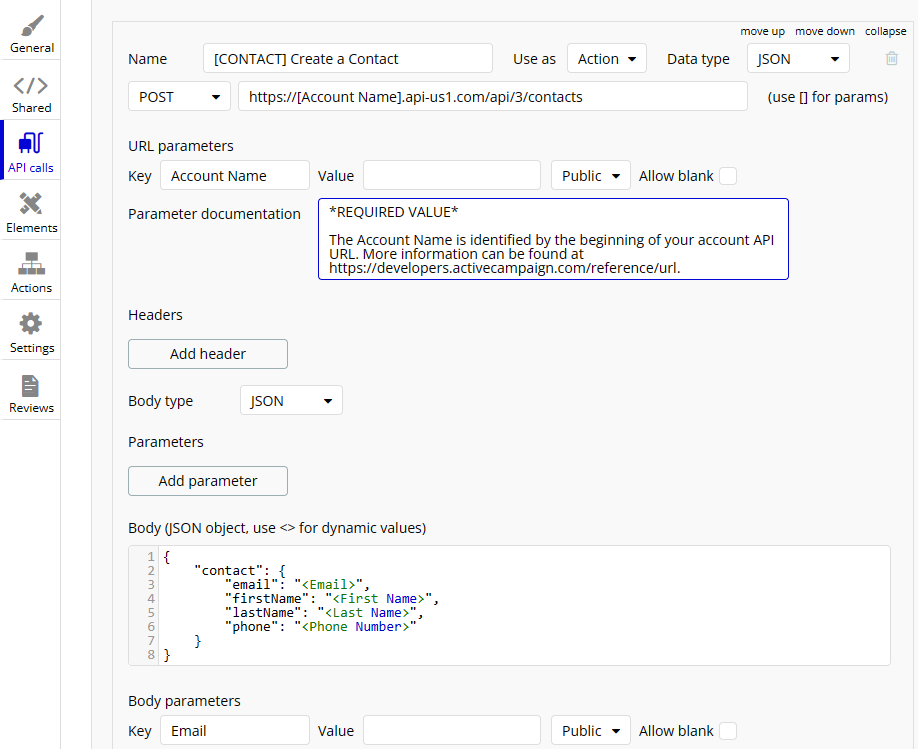 API workflow for AC Plugin